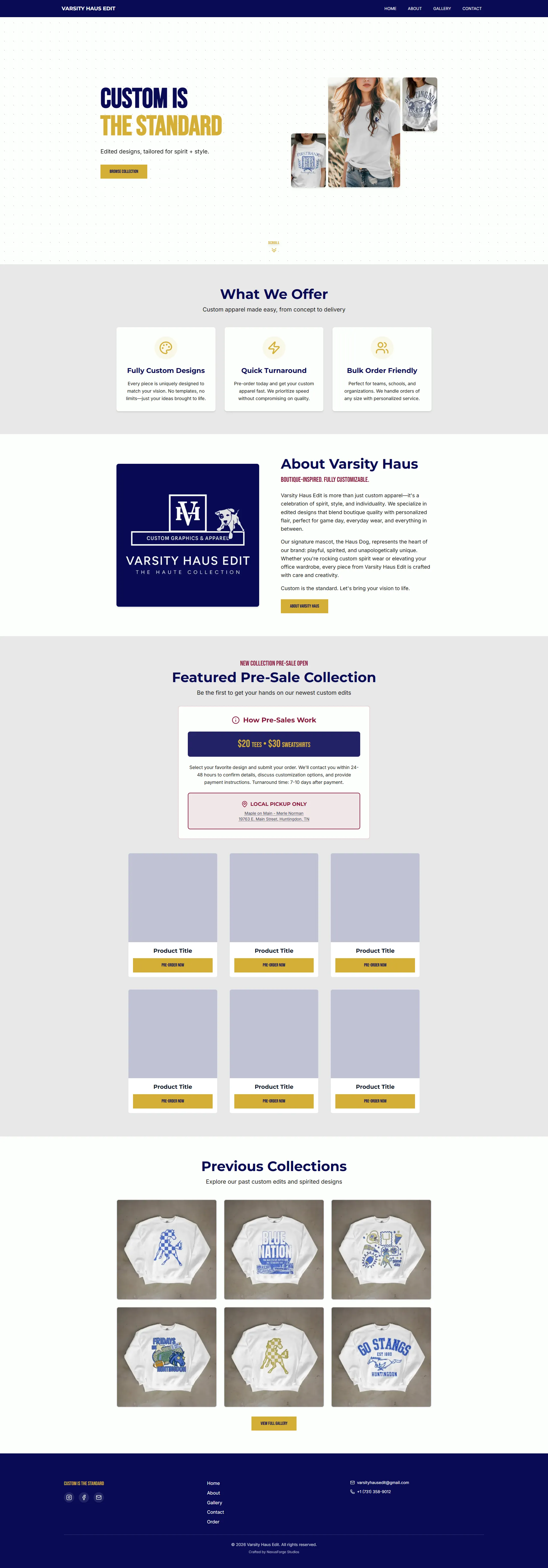 Link to Varsity Haus Edit website.